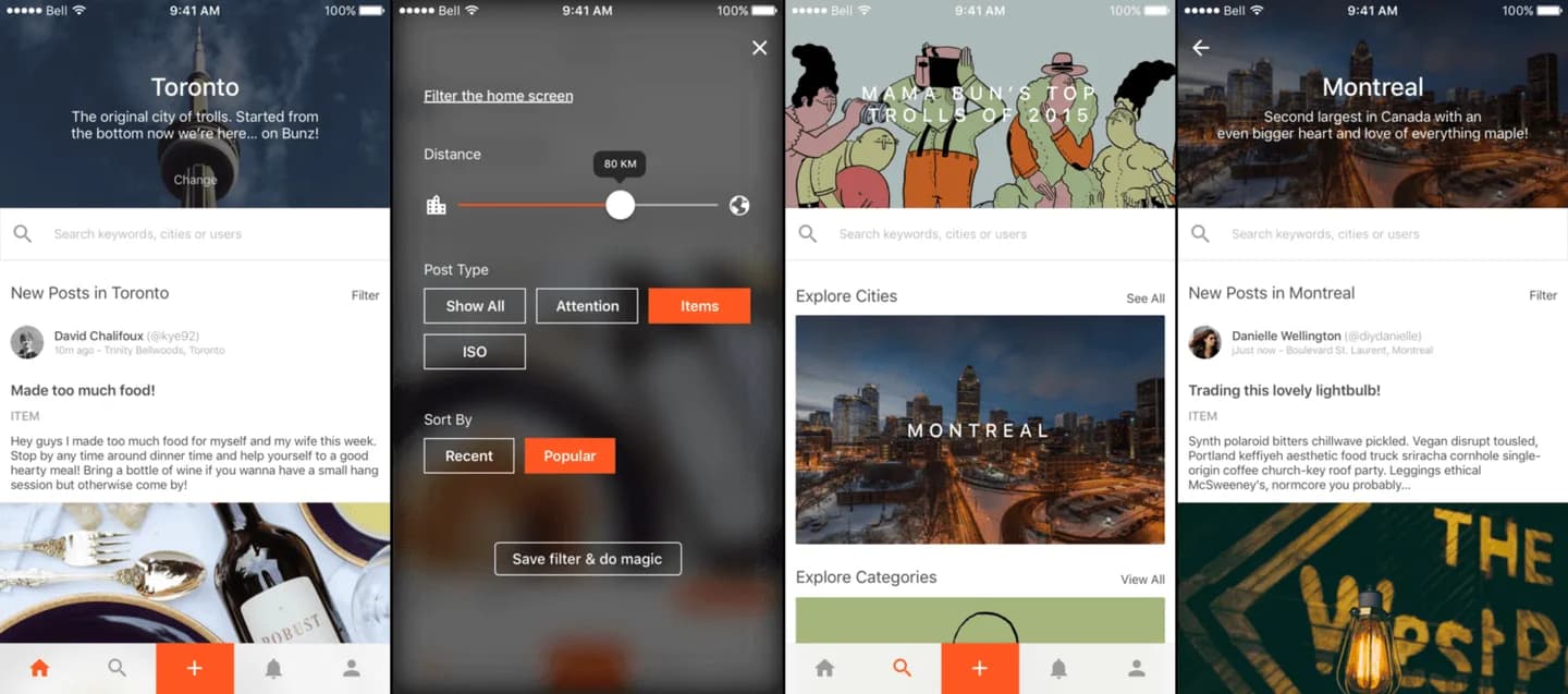 City feeds for Toronto and Montreal