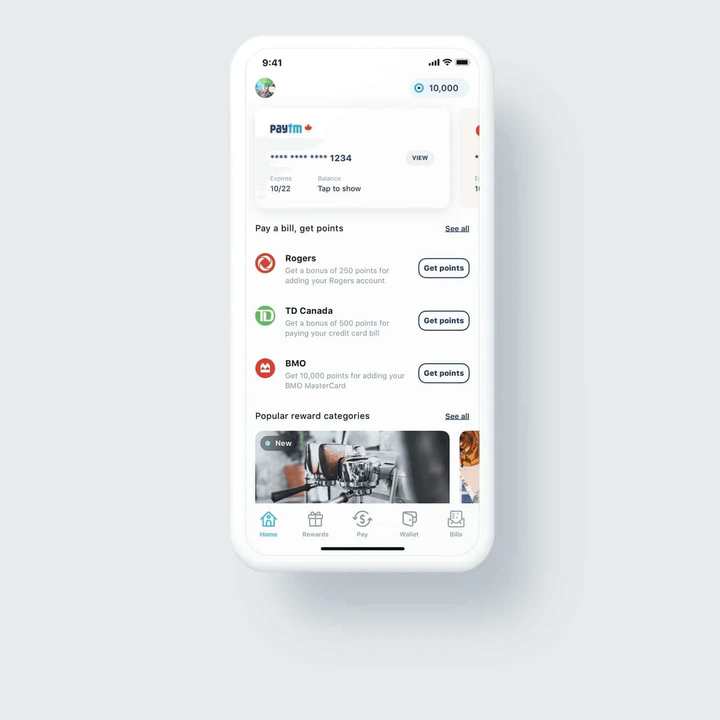 Paytm home: pay bills and earn points